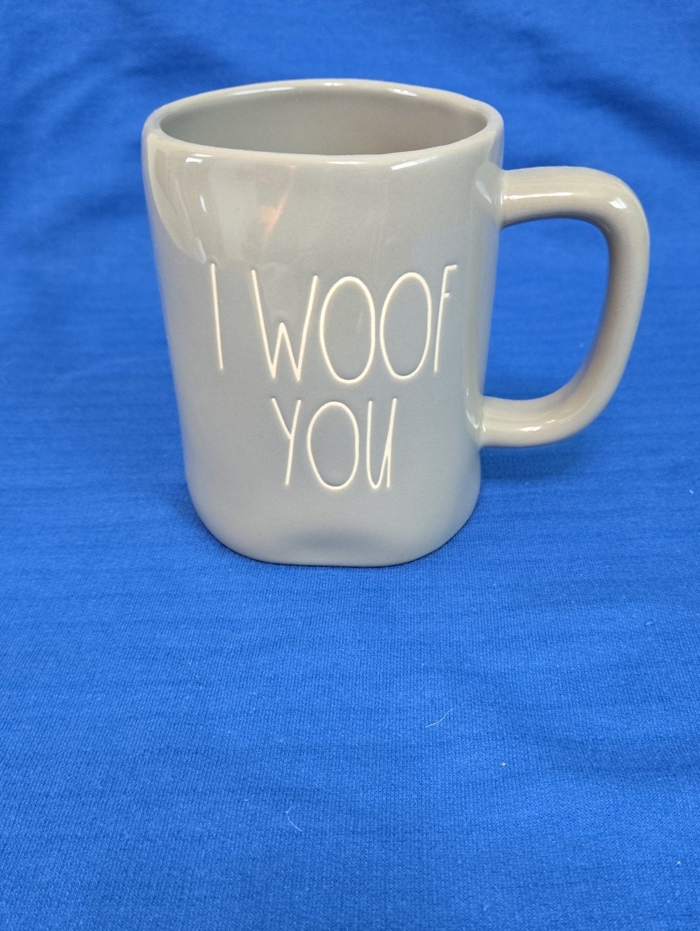 Rae Dunn Gray 'I WOOF YOU' Ceramic Mug